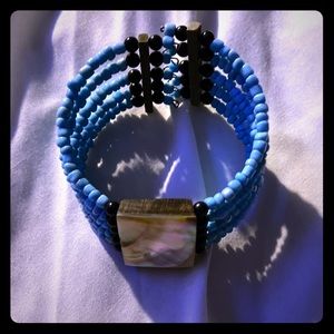 Blue shell time bracelet